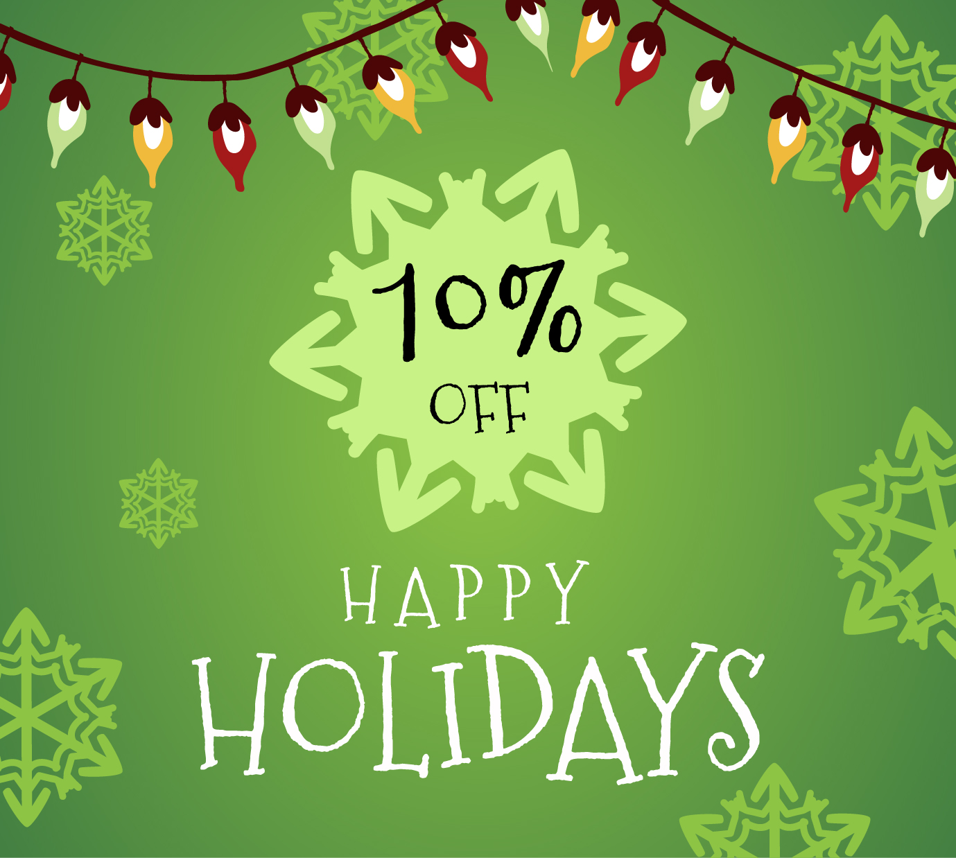 Holiday 10% off promotion